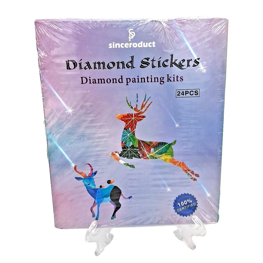 24Pcs 5D Diamond Art Stickers for Kids - Safe and Colorful Crafts Sinceroduct